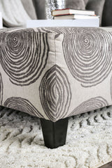 Bonaventura Gray/Pattern Ottoman from Furniture of America - Luna Furniture