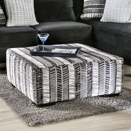 Modbury Stripe Multi Ottoman from Furniture of America - Luna Furniture