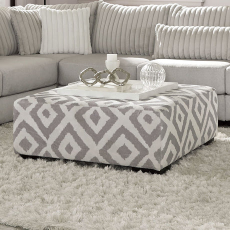 Hermiston Gray Ottoman from Furniture of America - Luna Furniture