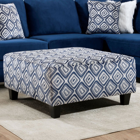 Waldport Navy Ottoman from Furniture of America - Luna Furniture