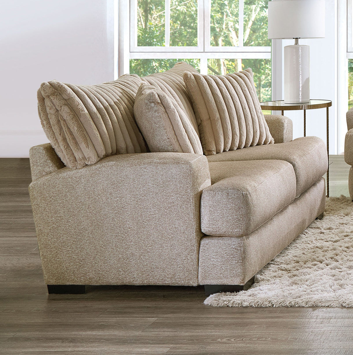 Loughlin Light Brown Loveseat from Furniture of America - Luna Furniture