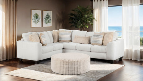 Iroquois Cream/Tan Sectional from Furniture of America - Luna Furniture