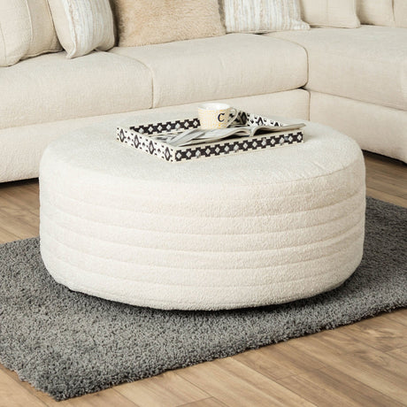 Newberg Ivory Ottoman from Furniture of America - Luna Furniture