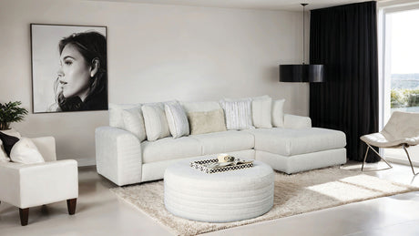 Newberg Ivory Sectional from Furniture of America - Luna Furniture