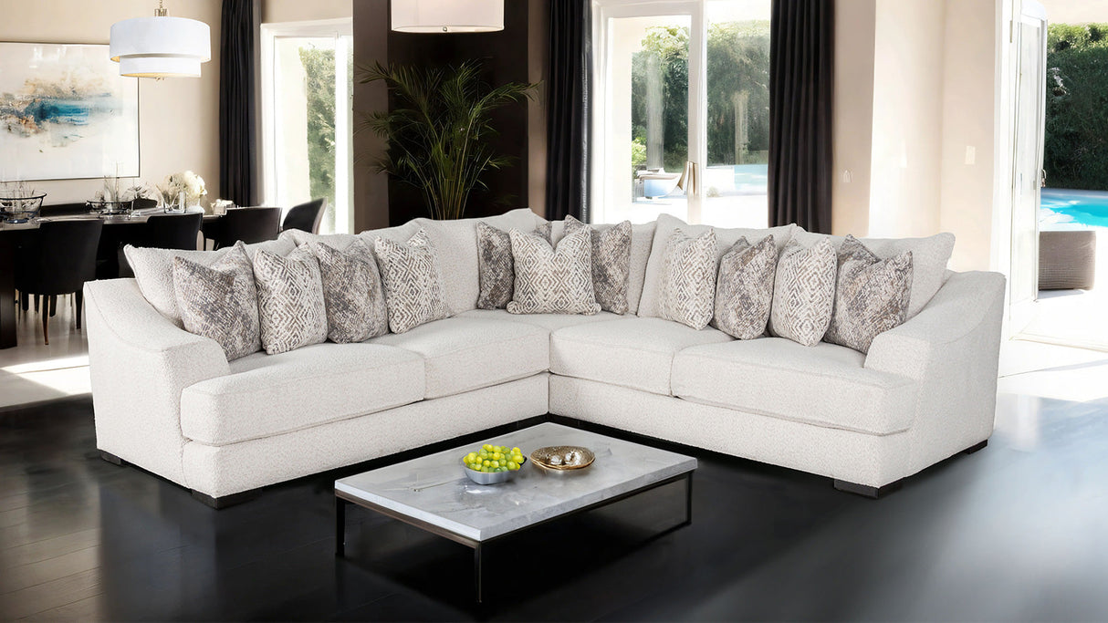 Moorpark Off-White Sectional from Furniture of America - Luna Furniture