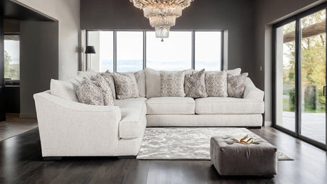 Moorpark Off-White Sectional from Furniture of America - Luna Furniture