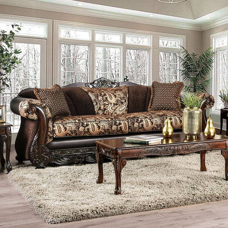 Newdale Brown/Gold Sofa from Furniture of America - Luna Furniture