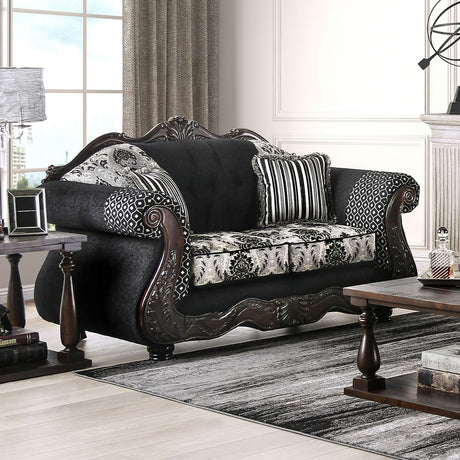 Ronja Black Loveseat from Furniture of America - Luna Furniture