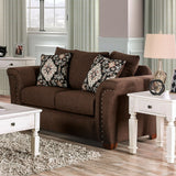 Belsize Chocolate/Tan Loveseat from Furniture of America - Luna Furniture