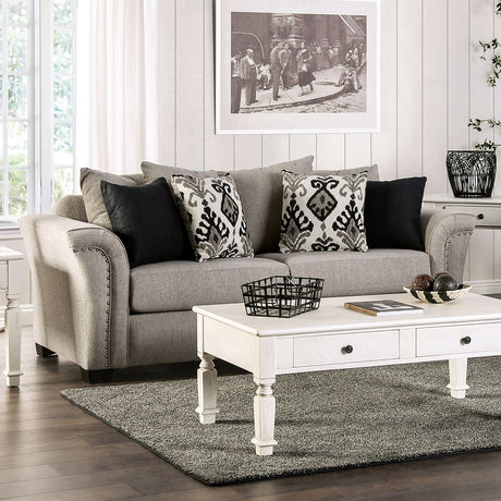 Belsize Light Taupe/Black Sofa from Furniture of America - Luna Furniture