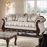 Catalonia Beige/Dark Cherry Sofa from Furniture of America - Luna Furniture