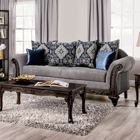 Gustavo Gray/Walnut Sofa from Furniture of America - Luna Furniture