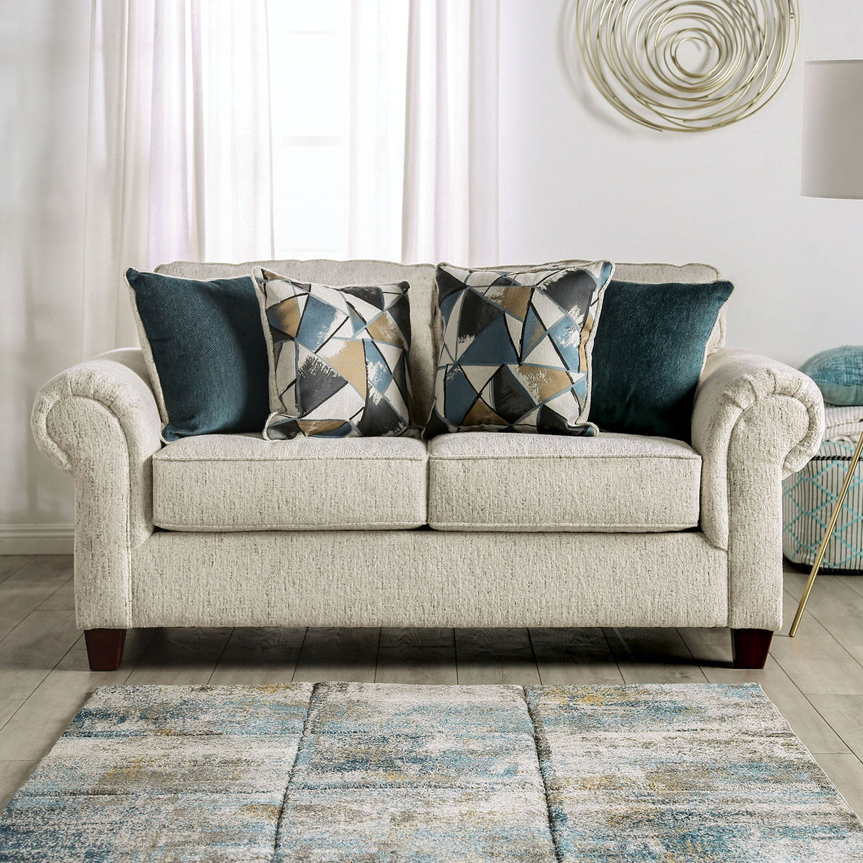 Delgada Beige Loveseat from Furniture of America - Luna Furniture