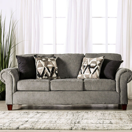 Delgada Graphite Sofa from Furniture of America - Luna Furniture