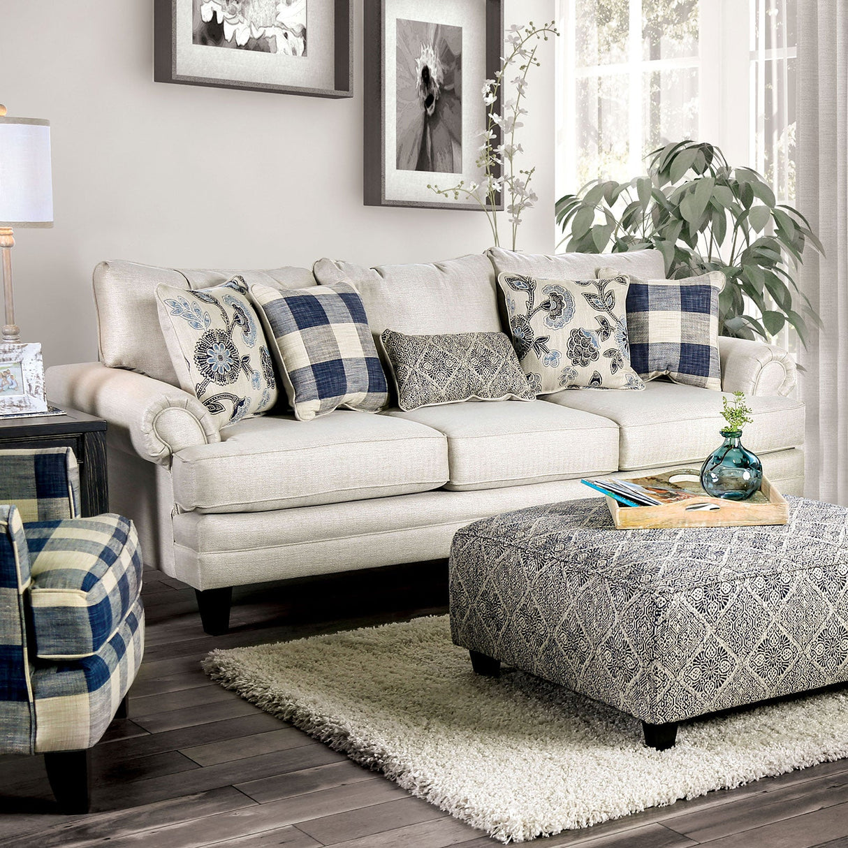 Nash Ivory Sofa from Furniture of America - Luna Furniture