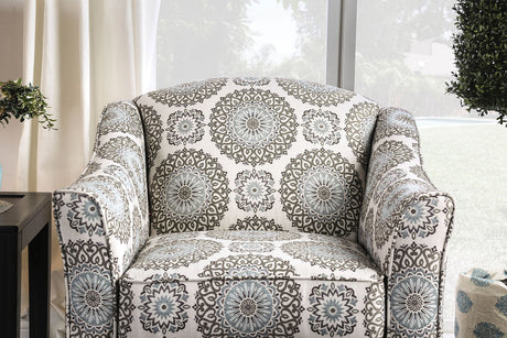 Misty Ivory/Pattern Floral Chair from Furniture of America - Luna Furniture