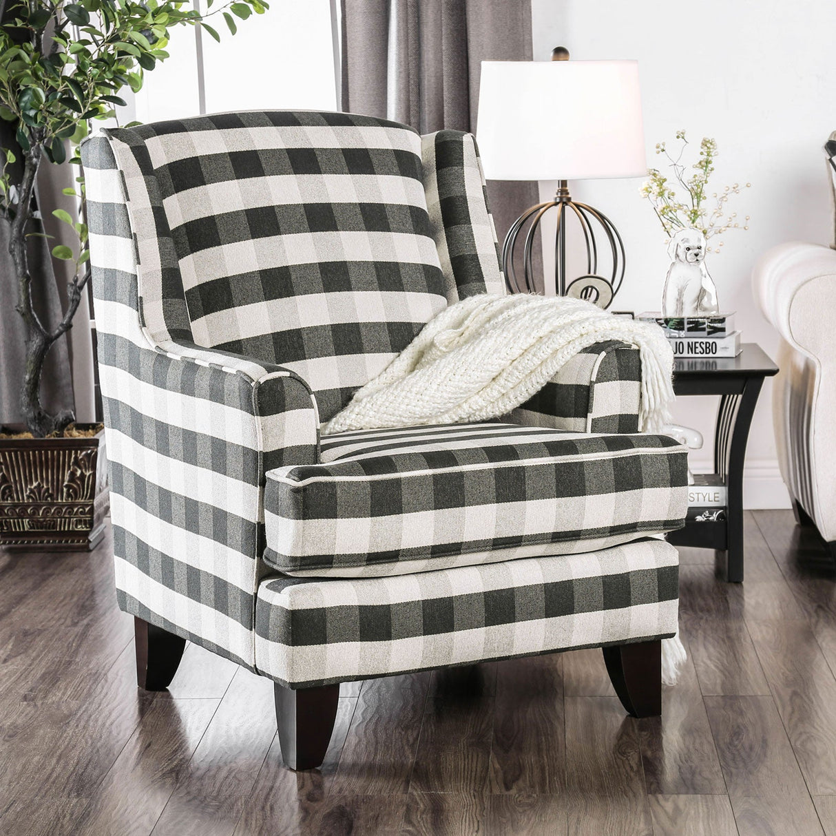 Patricia Pattern Stripe Chair from Furniture of America - Luna Furniture