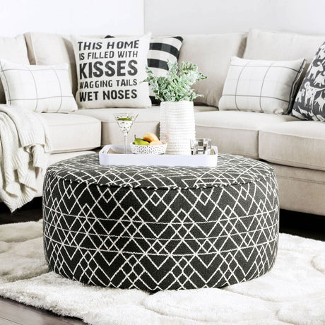 Patricia Black/Pattern Ottoman from Furniture of America - Luna Furniture