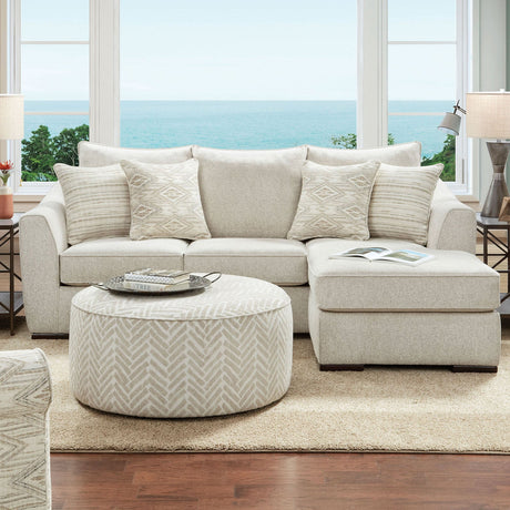 Saltney Ivory Sectional from Furniture of America - Luna Furniture