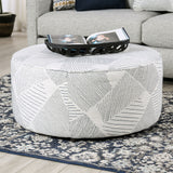 Chancery Gray/Navy Ottoman from Furniture of America - Luna Furniture