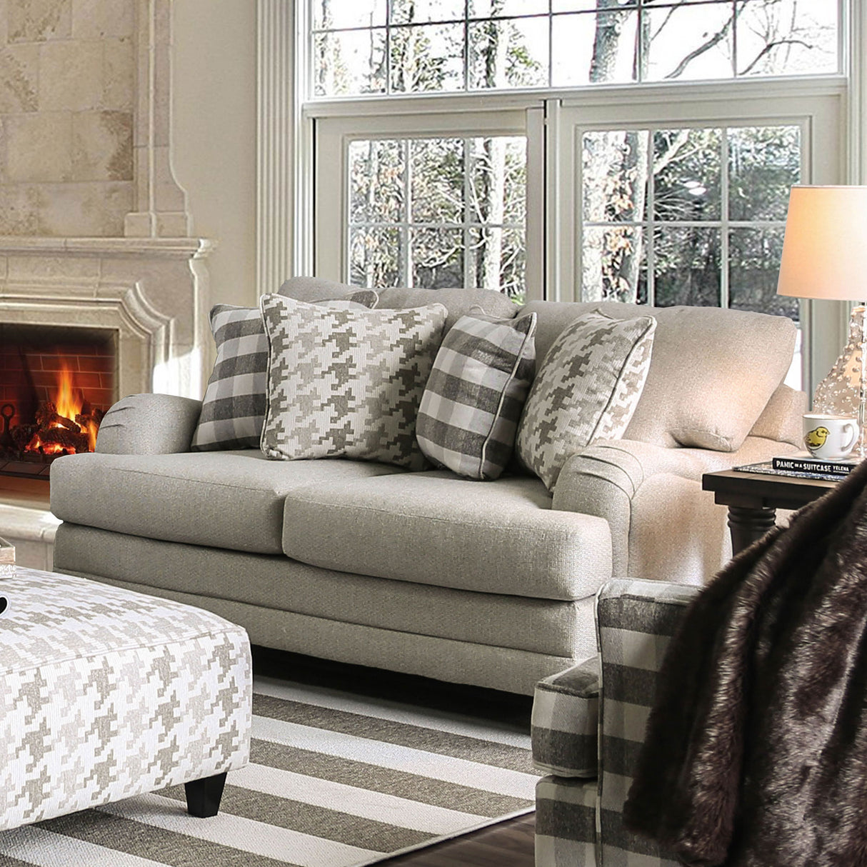 Christine Light Gray Loveseat from Furniture of America - Luna Furniture