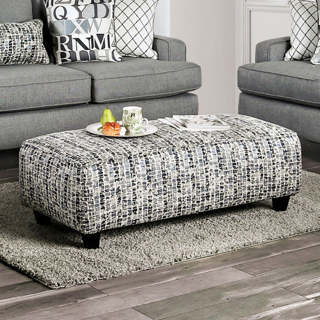 Verne Pattern Ottoman from Furniture of America - Luna Furniture