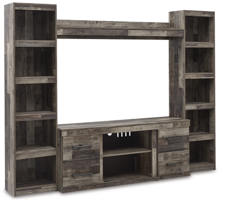 Derekson Multi Gray 4-Piece Entertainment Center -  Ashley - Luna Furniture