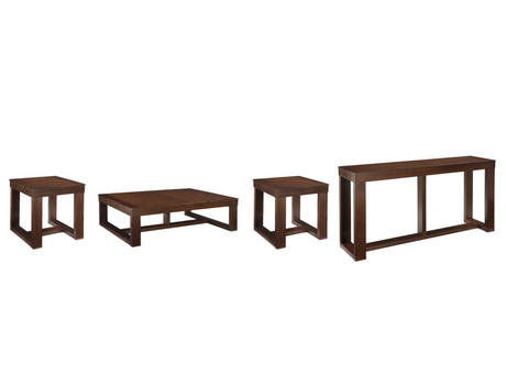 Watson Dark Brown Coffee Table and 2 End Tables with Console -  Ashley - Luna Furniture