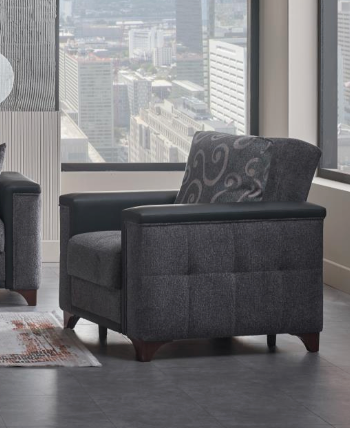 Charlotte Beatto Anthracite Armchair