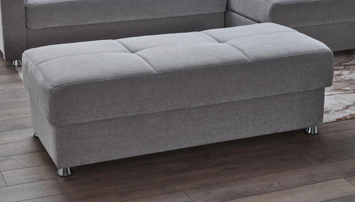 Vision Koopsi Gray Ottoman from Bellona - Luna Furniture