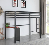 Fisher Twin Workstation Loft Bed Gunmetal -  Coaster - Luna Furniture