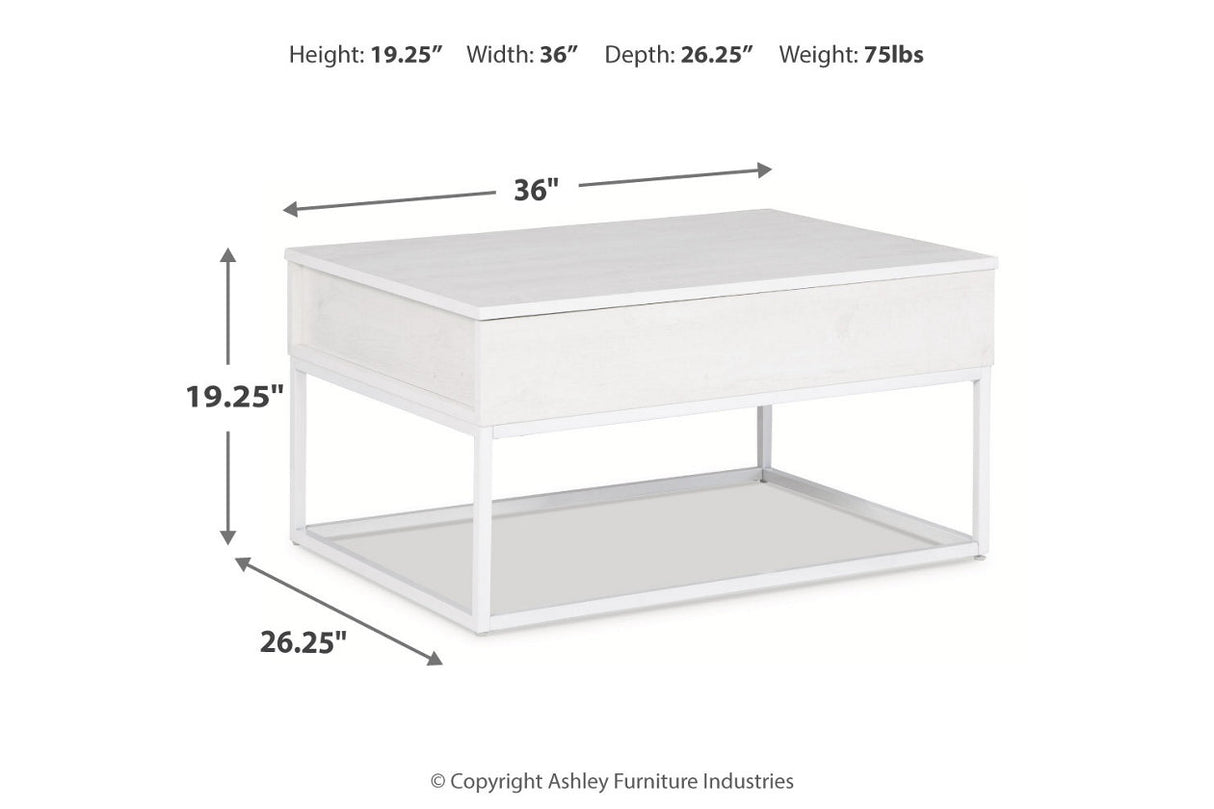 Deznee White Lift-top Coffee Table and 2 End Tables from Ashley - Luna Furniture