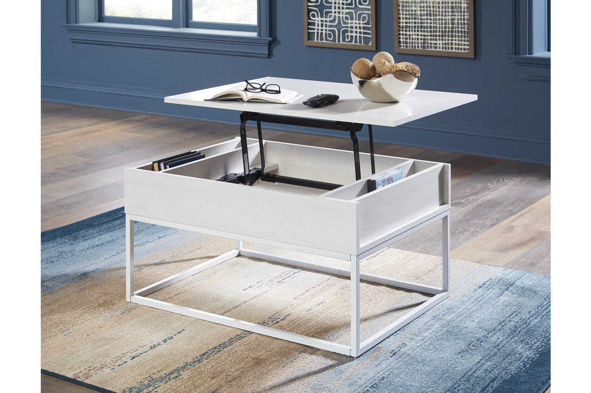 Deznee White Lift-top Coffee Table and 2 End Tables from Ashley - Luna Furniture