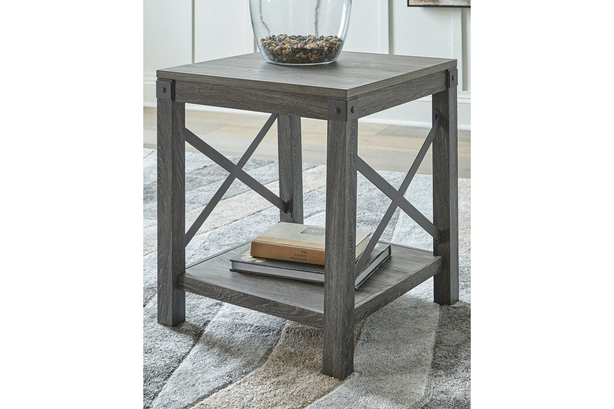 Freedan Grayish Brown Lift-top Coffee Table, 2 End Tables and Console -  Ashley - Luna Furniture