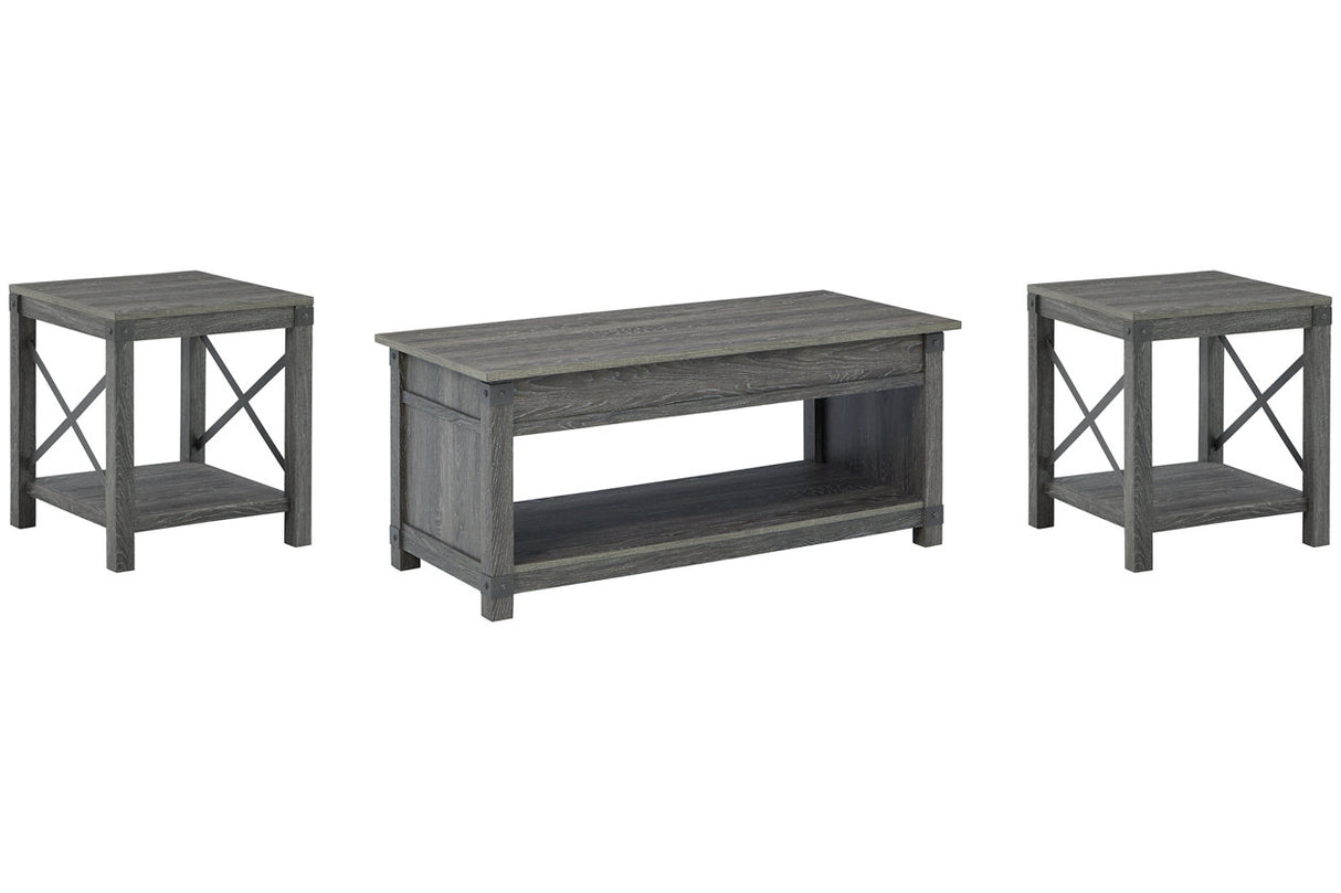 Freedan Grayish Brown Coffee Table and 2 End Tables -  Ashley - Luna Furniture