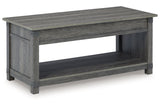 Freedan Grayish Brown Lift-top Coffee Table, 2 End Tables and Console -  Ashley - Luna Furniture