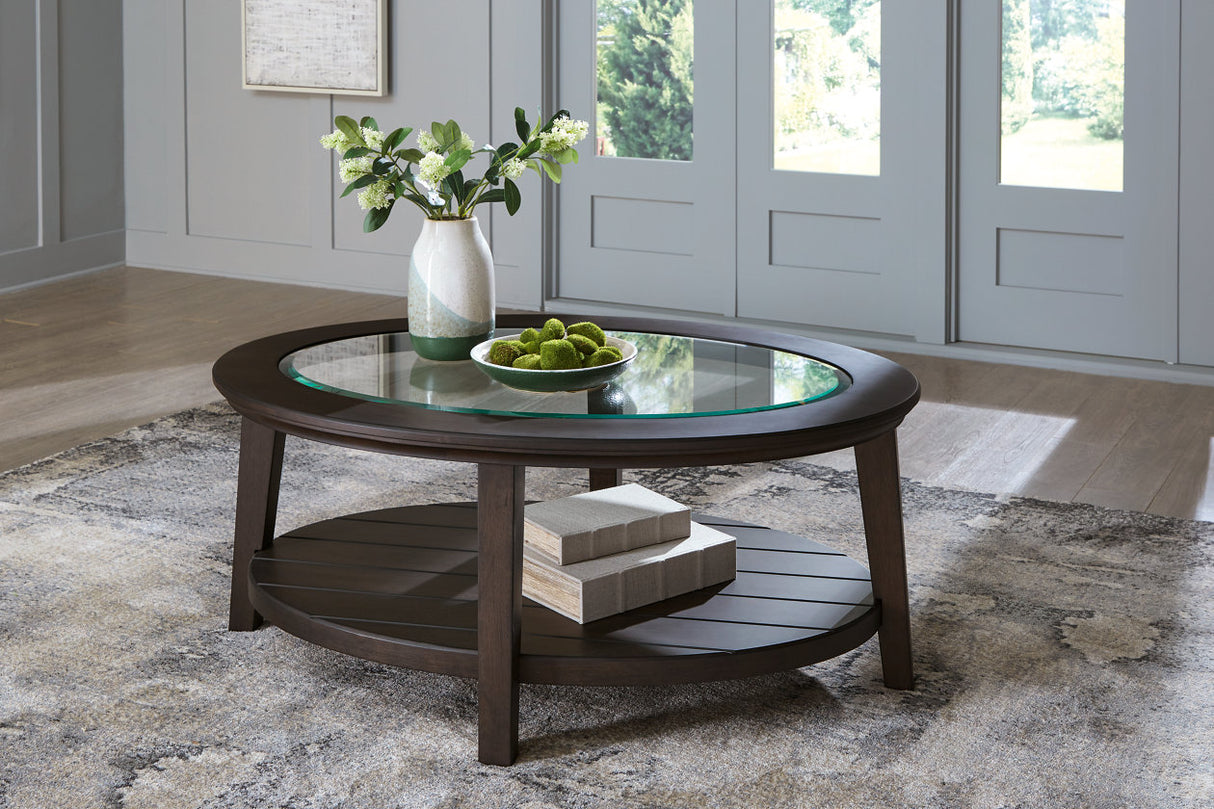 Celamar Dark Brown Coffee Table and 2 End Tables from Ashley - Luna Furniture