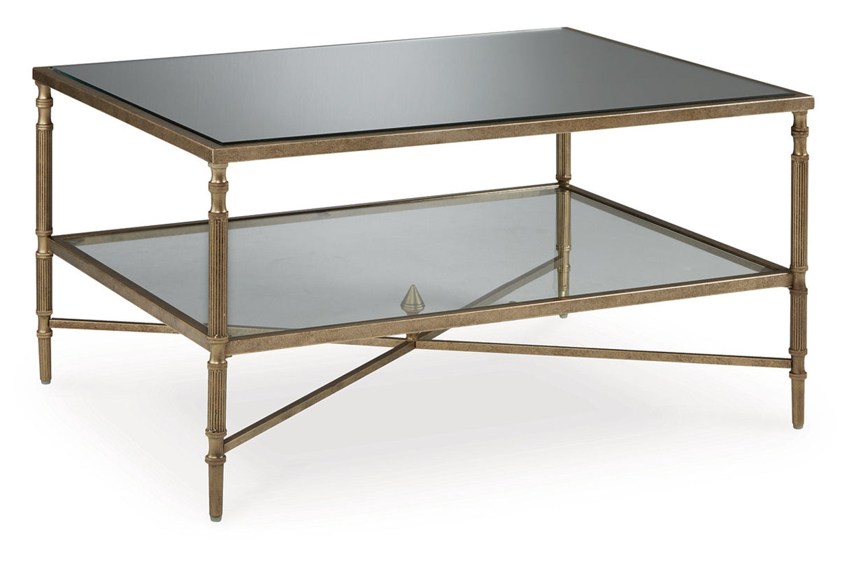 Cloverty Aged Gold Finish Coffee Table and 2 End Tables from Ashley - Luna Furniture