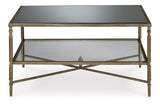 Cloverty Aged Gold Finish Coffee Table and 2 End Tables from Ashley - Luna Furniture