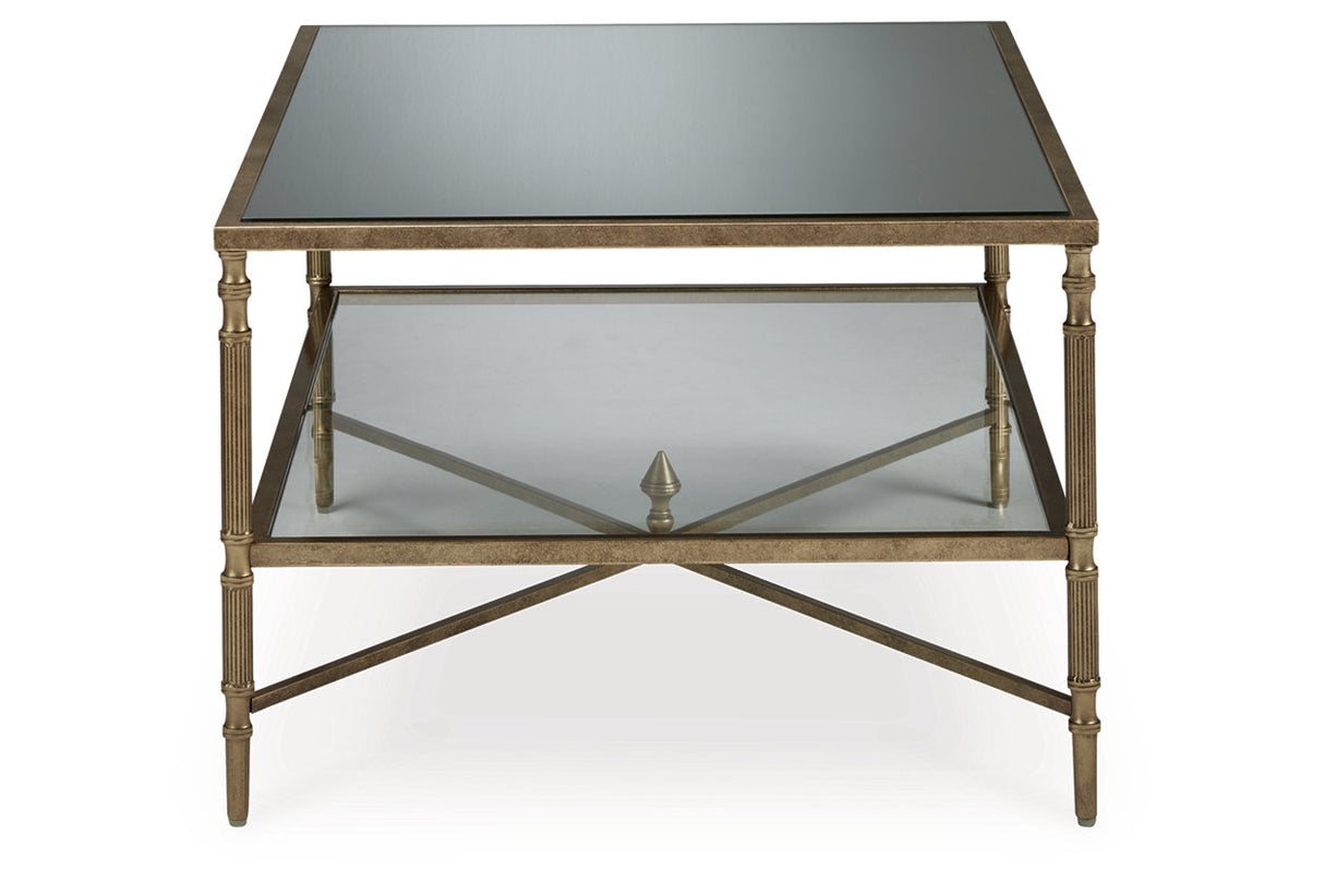 Cloverty Aged Gold Finish Coffee Table and 2 End Tables from Ashley - Luna Furniture