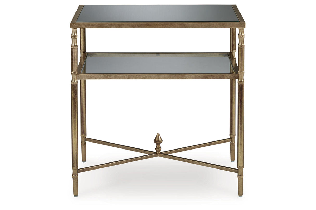 Cloverty Aged Gold Finish Coffee Table and 2 End Tables from Ashley - Luna Furniture