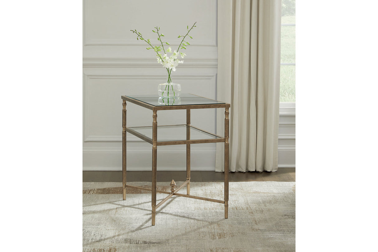 Cloverty Aged Gold Finish Coffee Table and 2 End Tables from Ashley - Luna Furniture