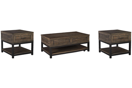 Johurst Grayish Brown Lift-top Coffee Table and 2 End Tables -  Ashley - Luna Furniture