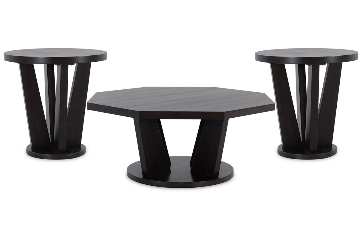 Chasinfield Dark Brown Coffee Table and 2 End Tables from Ashley - Luna Furniture