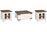 Wystfield White/Brown Coffee Table and 2 End Tables from Ashley - Luna Furniture