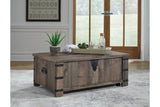 Hollum Rustic Brown Lift-top Coffee Table and 2 End Tables -  Ashley - Luna Furniture