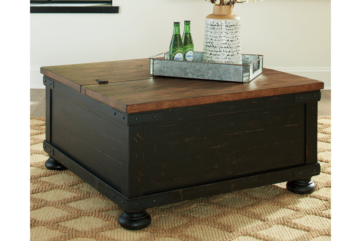 Valebeck Black/Brown Coffee Table and 2 Chairside End Tables -  Ashley - Luna Furniture