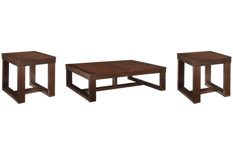Watson Dark Brown Coffee Table and 2 End Tables -  Ashley - Luna Furniture