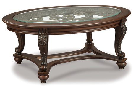 Norcastle Dark Brown Coffee Table and 2 End Tables from Ashley - Luna Furniture