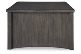 Montillan Grayish Brown Lift-top Coffee Table and 2 Chairside End Tables -  Ashley - Luna Furniture